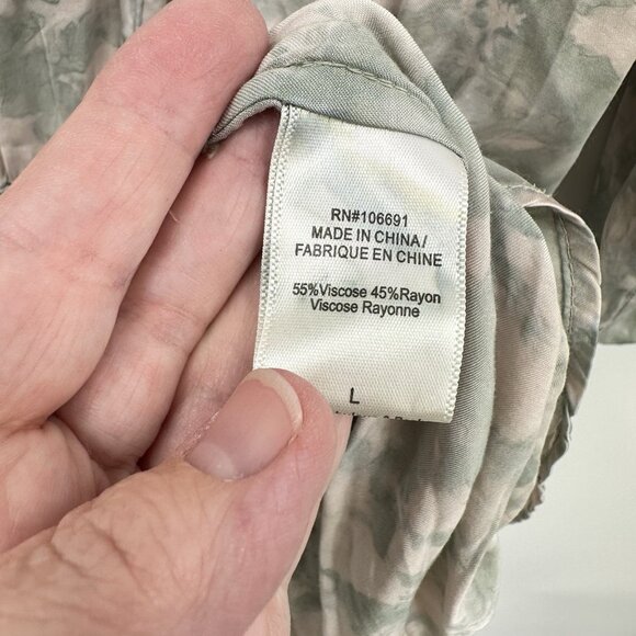 YOUNG FABULOUS BROKE YFB dress drop waist blouson puff sleeve tie dye boho LARGE - Picture 7 of 7